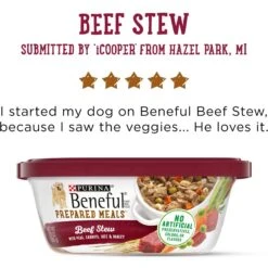 Purina Beneful Prepared Meals Beef Stew With Peas, Carrots, Rice & Barley Wet Dog Food -Snuggle Paws 100166 PT6. AC SS1800 V1700156543