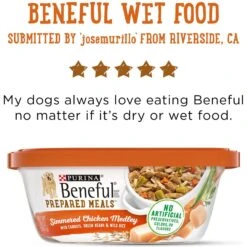 Purina Beneful Prepared Meals Simmered Chicken Medley With Green Beans, Carrots & Wild Rice Wet Dog Food 17 Purina Beneful Prepared Meals Simmered Chicken Medley With Green Beans, Carrots & Wild Rice Wet Dog Food -Snuggle Paws 100181 PT6. AC SS1800 V1700162348