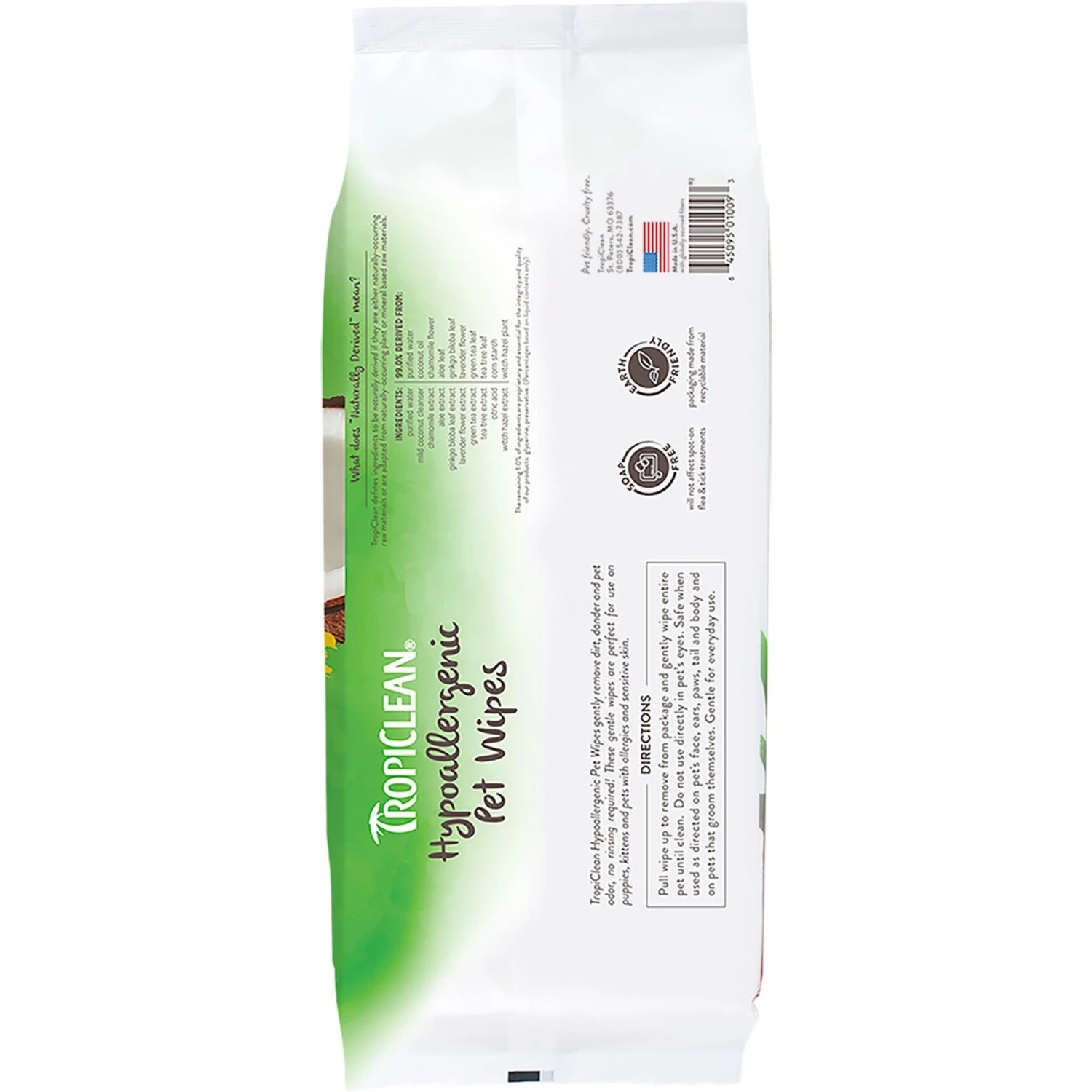 TropiClean Hypo Allergenic Deodorizing Dogs Wipes 4 TropiClean Hypo Allergenic Deodorizing Dogs Wipes - Image 2
