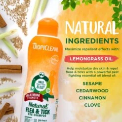 TropiClean Maximum Strength Natural Flea & Tick Dog Shampoo -Snuggle Paws 101342 PT3. AC SS1800 V1684452889