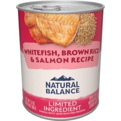 Natural Balance Limited Ingredient Whitefish, Rice, & Salmon Recipe Canned Dog, 13-oz Can, Case Of 12