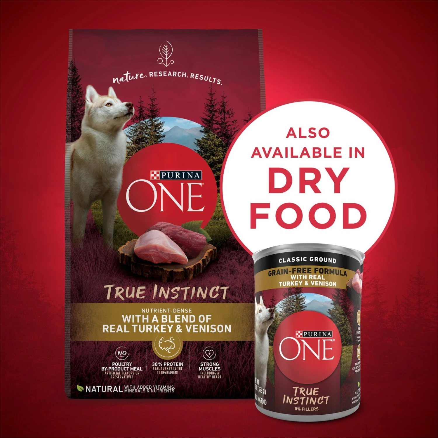 Purina ONE SmartBlend Grain-Free True Instinct Classic Ground With Real Turkey & Venison Canned Dog Food 8 Purina ONE SmartBlend Grain-Free True Instinct Classic Ground With Real Turkey & Venison Canned Dog Food - Image 6