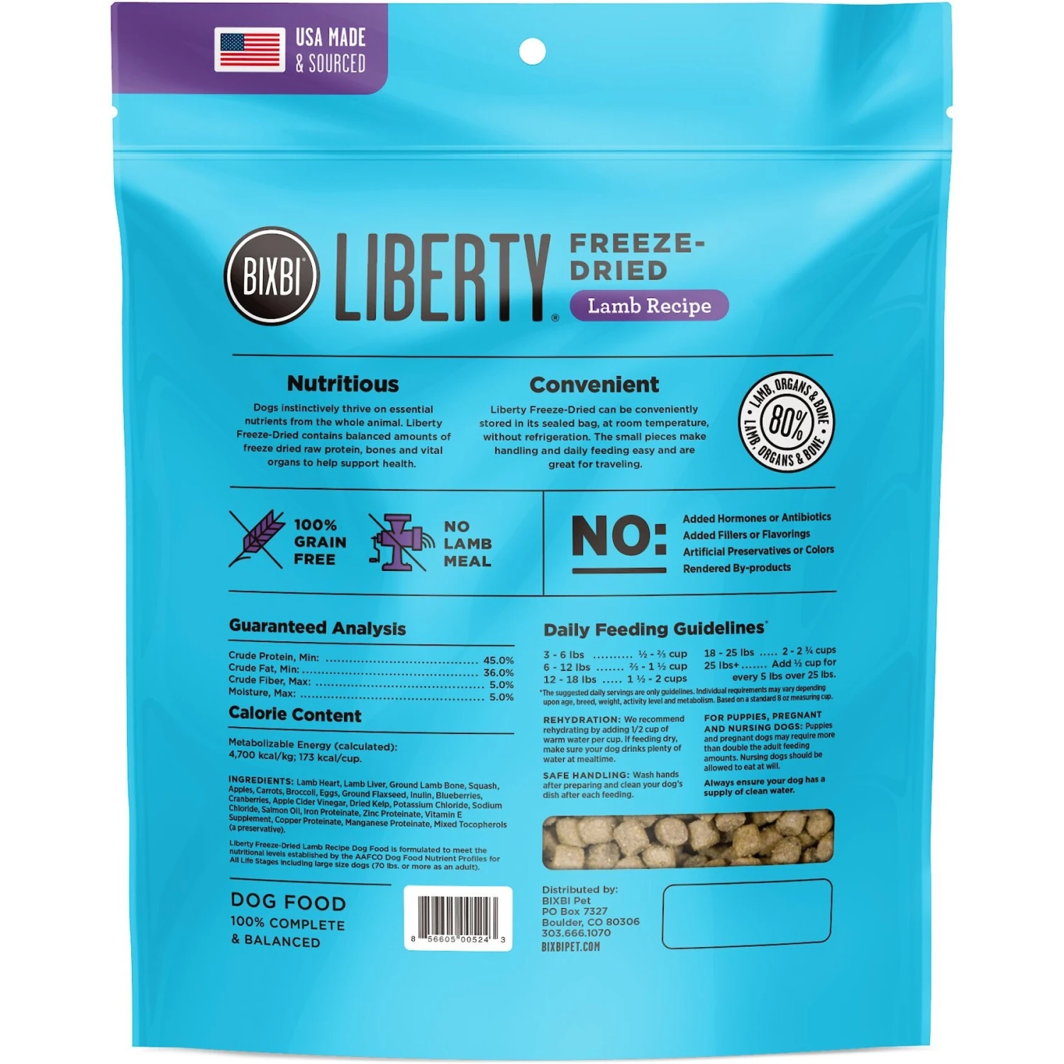 BIXBI Liberty Lamb Recipe Grain-Free Freeze-Dried Raw Dog Food 5 BIXBI Liberty Lamb Recipe Grain-Free Freeze-Dried Raw Dog Food - Image 3