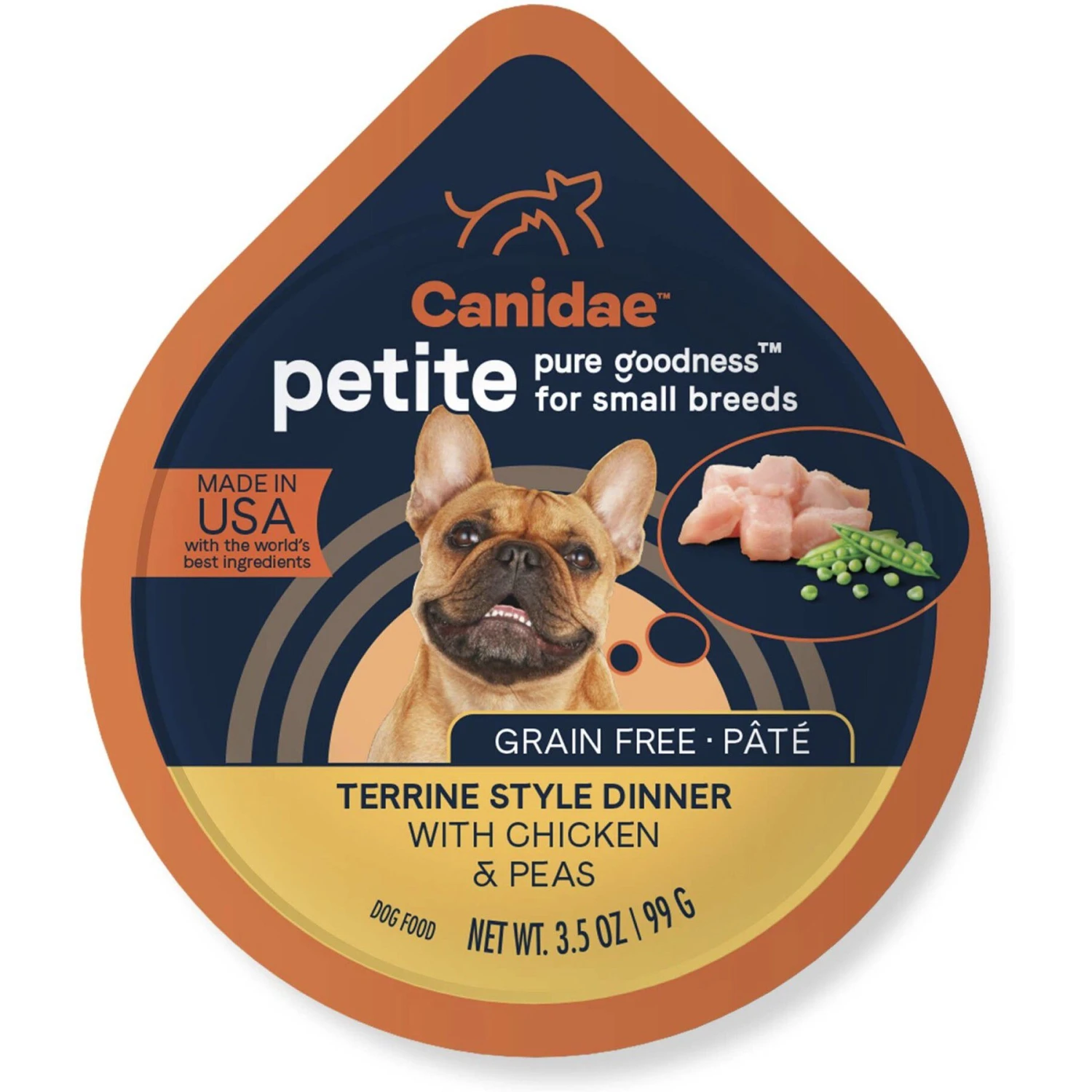 CANIDAE PURE Petite All Stages Small Breed Terrine Style Dinner With Chicken & Peas Wet Dog Food Trays, 3.5-oz, Case Of 12 3 CANIDAE PURE Petite All Stages Small Breed Terrine Style Dinner With Chicken & Peas Wet Dog Food Trays, 3.5-oz, Case Of 12
