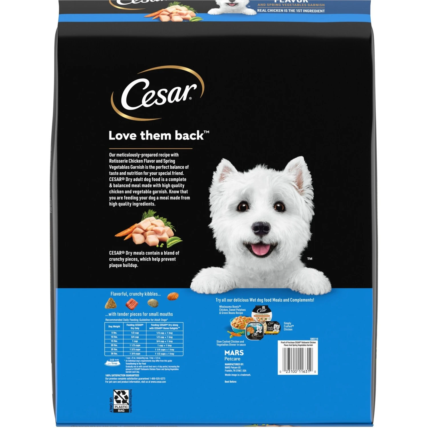 Cesar Rotisserie Chicken Flavor & Spring Vegetables Garnish Small Breed Dry Dog Food 4 Cesar Rotisserie Chicken Flavor & Spring Vegetables Garnish Small Breed Dry Dog Food - Image 2