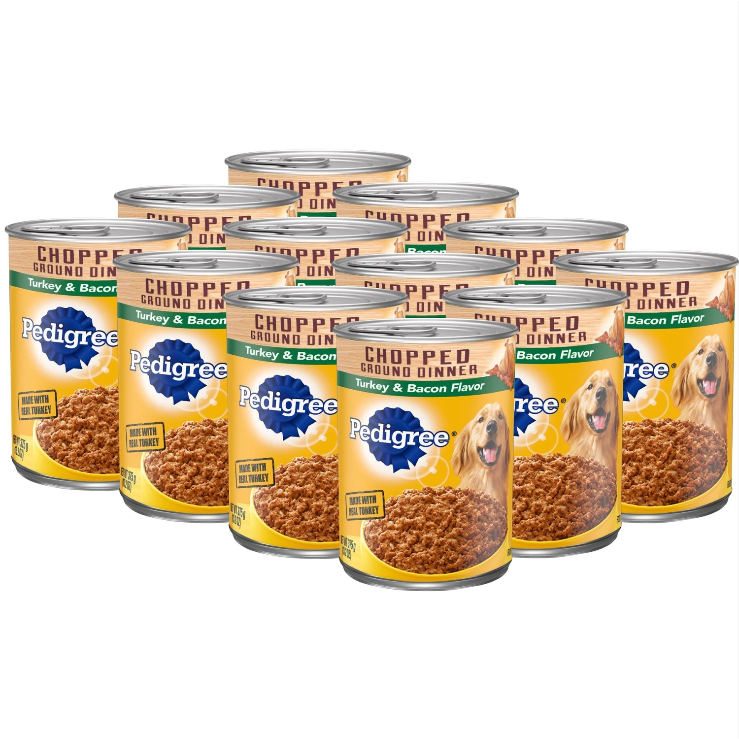 Pedigree Chopped Ground Dinner Turkey & Bacon Flavor Adult Canned Wet Dog Food 3 Pedigree Chopped Ground Dinner Turkey & Bacon Flavor Adult Canned Wet Dog Food