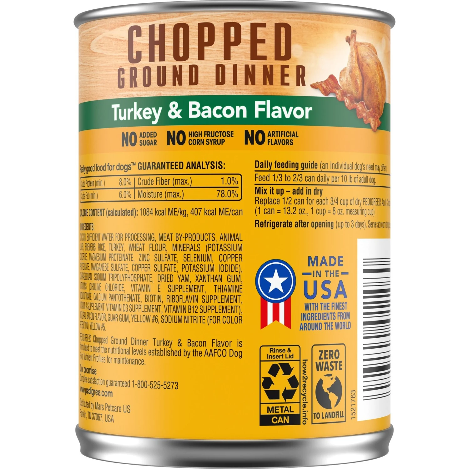 Pedigree Chopped Ground Dinner Turkey & Bacon Flavor Adult Canned Wet Dog Food 4 Pedigree Chopped Ground Dinner Turkey & Bacon Flavor Adult Canned Wet Dog Food - Image 2