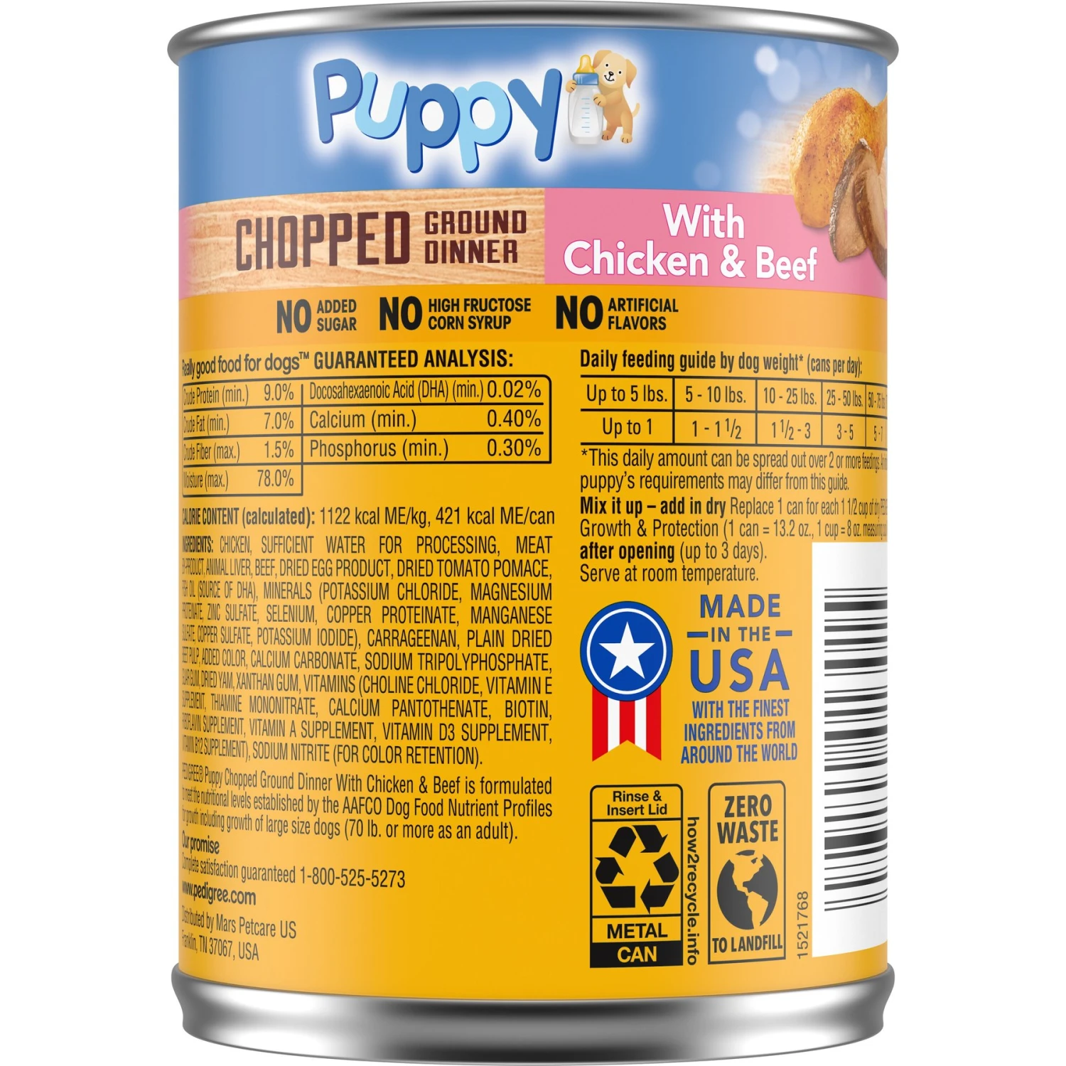 Pedigree Chopped Ground Dinner With Chicken & Beef Puppy Canned Wet Dog Food 4 Pedigree Chopped Ground Dinner With Chicken & Beef Puppy Canned Wet Dog Food - Image 2
