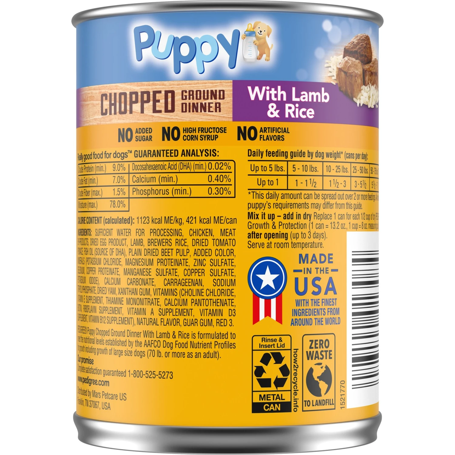 Pedigree Puppy Chopped Ground Lamb & Rice Recipe Wet Canned Dog Food 4 Pedigree Puppy Chopped Ground Lamb & Rice Recipe Wet Canned Dog Food - Image 2