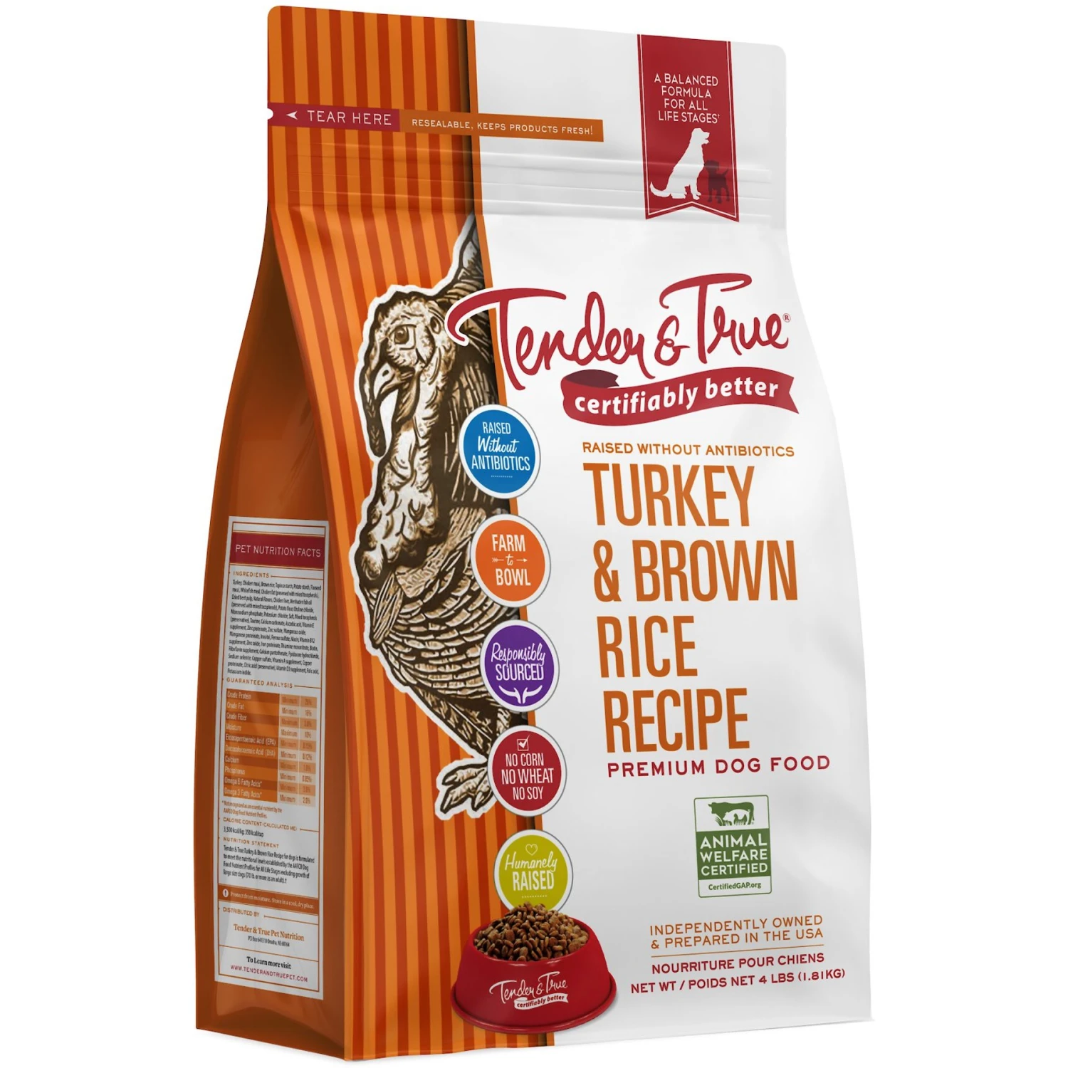 Tender & True Turkey & Brown Rice Recipe Dry Dog Food 3 Tender & True Turkey & Brown Rice Recipe Dry Dog Food