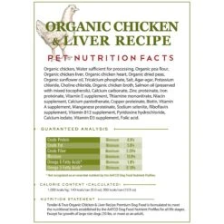 Tender & True Organic Chicken & Liver Recipe Grain-Free Canned Dog Food -Snuggle Paws 115353 PT3. AC SS1800 V1583864317
