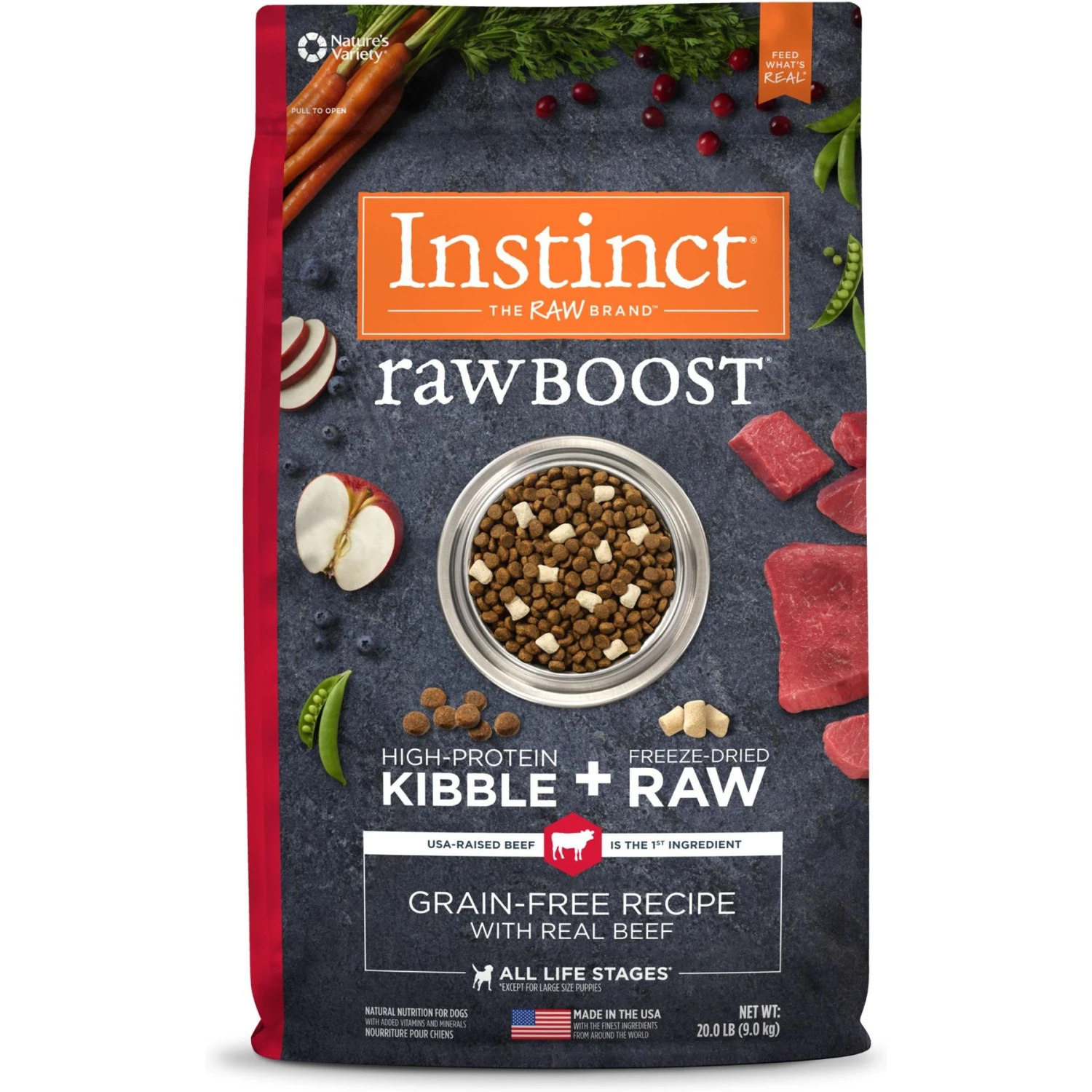 Instinct Raw Boost Grain-Free Recipe With Real Beef & Freeze-Dried Raw Pieces Dry Dog Food 3 Instinct Raw Boost Grain-Free Recipe With Real Beef & Freeze-Dried Raw Pieces Dry Dog Food