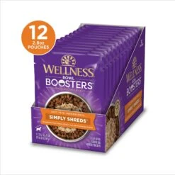 Wellness Bowl Boosters Simply Shreds Chicken Liver & Broccoli Natural Grain-Free Wet Dog Food Mixer Or Topper, 2.8-oz Pouch, Case Of 12 -Snuggle Paws 120805 PT3. AC SS1800 V1673025970