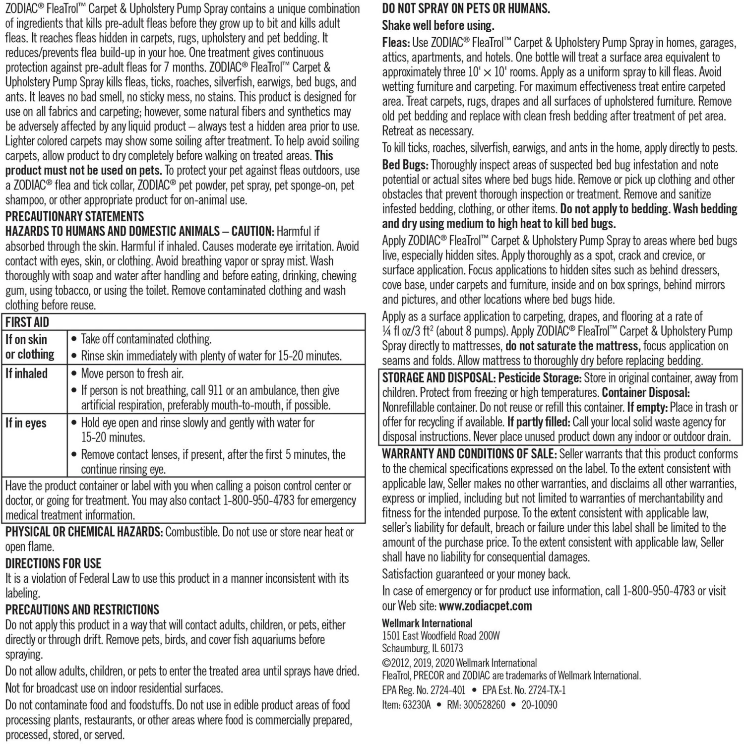 Zodiac Carpet & Upholstery Flea & Tick Spray 5 Zodiac Carpet & Upholstery Flea & Tick Spray - Image 3