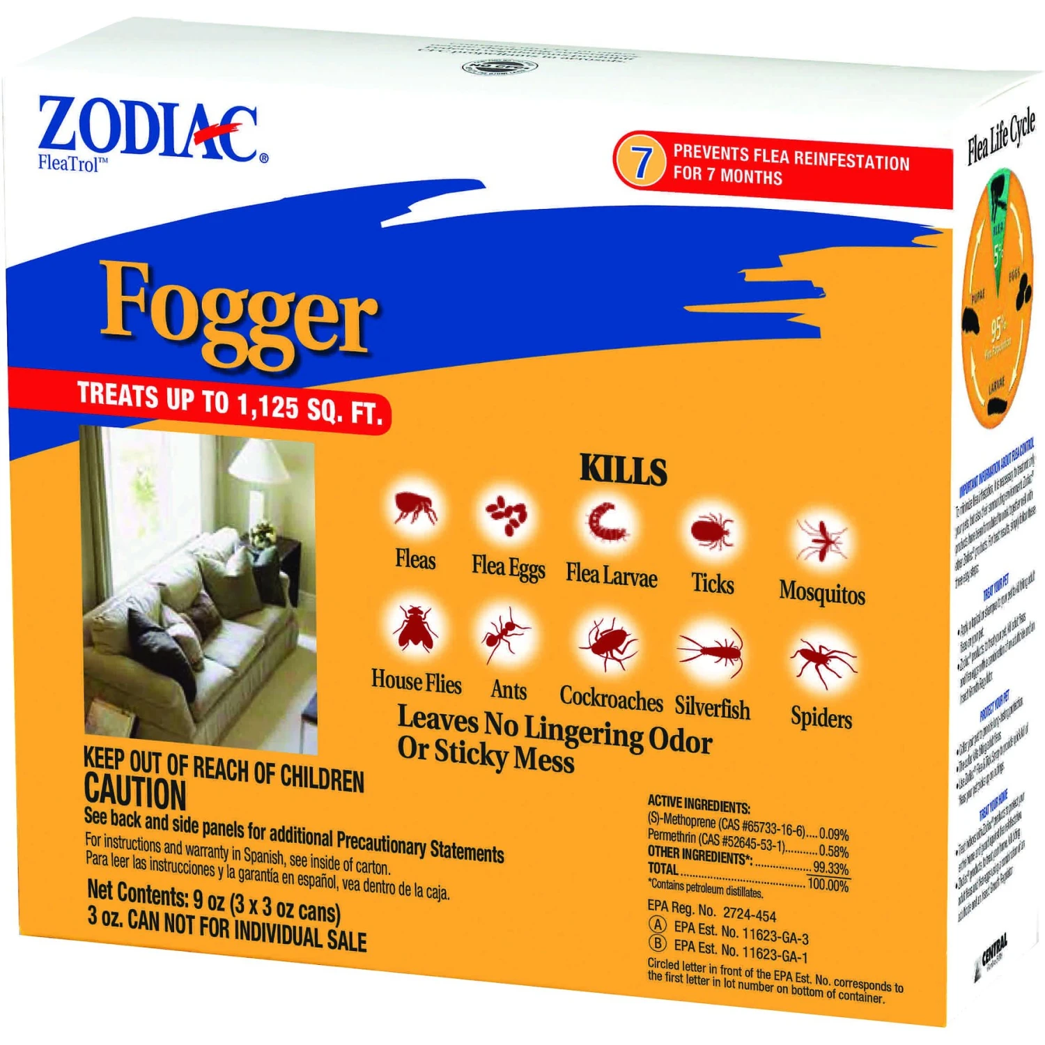Zodiac Flea & Tick Room Fogger 3 Zodiac Flea & Tick Room Fogger
