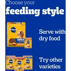 Pedigree Chopped Ground Dinner Variety Pack With Chicken, Beef & Bacon Adult Wet Dog Food -Snuggle Paws 123266 PT8. AC SS1800 V1567793880