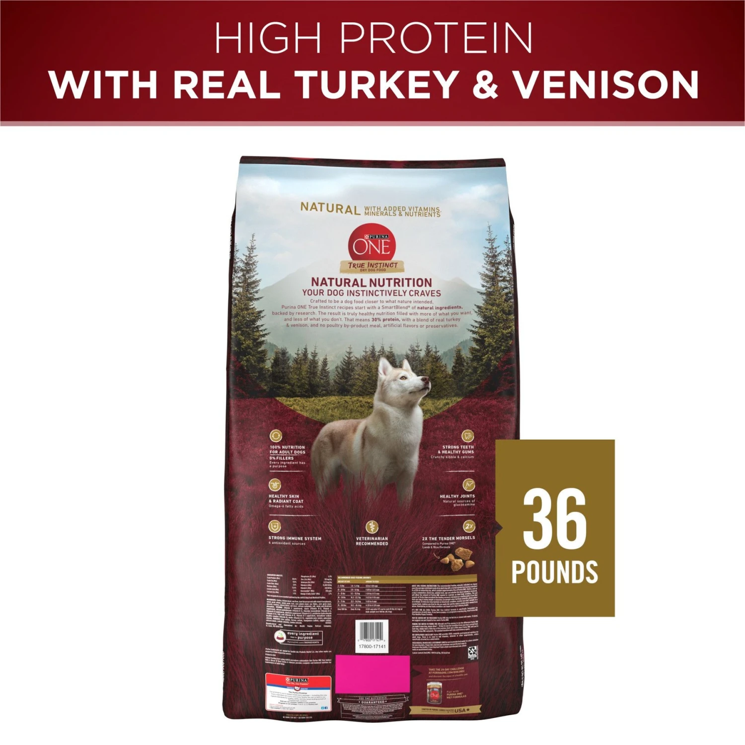 Purina ONE True Instinct Natural High Protein With Real Turkey & Venison Dry Dog Food 4 Purina ONE True Instinct Natural High Protein With Real Turkey & Venison Dry Dog Food - Image 2