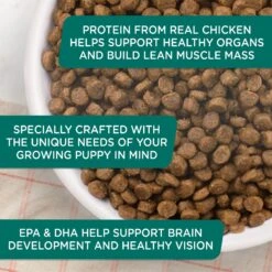 Rachael Ray Nutrish Bright Puppy Natural Real Chicken & Brown Rice Recipe Dry Dog Food -Snuggle Paws 129819 PT8. AC SS1800 V1657655411