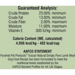 Tuscan Natural Simply Pure Lamb Meal Limited Ingredient Dry Dog Food -Snuggle Paws 130944 PT4. AC SS1800 V1549478534