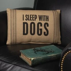 Primitives By Kathy "I Sleep With Dogs" Pillow -Snuggle Paws 131013 PT2. AC SS1800 V1649229403