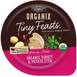 Castor & Pollux Organix Tiny Feasts Grain-Free Organic Turkey & Potato Stew Dog Food Trays