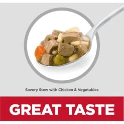 Hill's Science Diet Adult Small Mini Savory Stew Chicken & Vegetable Wet Dog Food Trays -Snuggle Paws 133606 PT5. AC SS1800 V1692734196