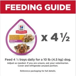 Hill's Science Diet Adult Small Mini Savory Stew Chicken & Vegetable Wet Dog Food Trays -Snuggle Paws 133606 PT7. AC SS1800 V1692734977