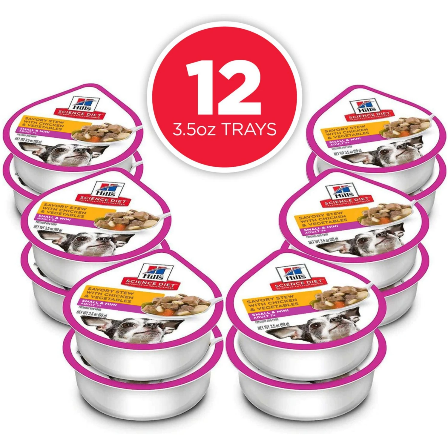 Hill's Science Diet Adult 7+ Small & Mini Savory Chicken & Vegetable Stew Dog Food Trays 5 Hill's Science Diet Adult 7+ Small & Mini Savory Chicken & Vegetable Stew Dog Food Trays - Image 3