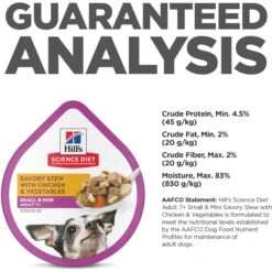 Hill's Science Diet Adult 7+ Small & Mini Savory Chicken & Vegetable Stew Dog Food Trays 17 Hill's Science Diet Adult 7+ Small & Mini Savory Chicken & Vegetable Stew Dog Food Trays -Snuggle Paws 133610 PT6. AC SS1800 V1692727477