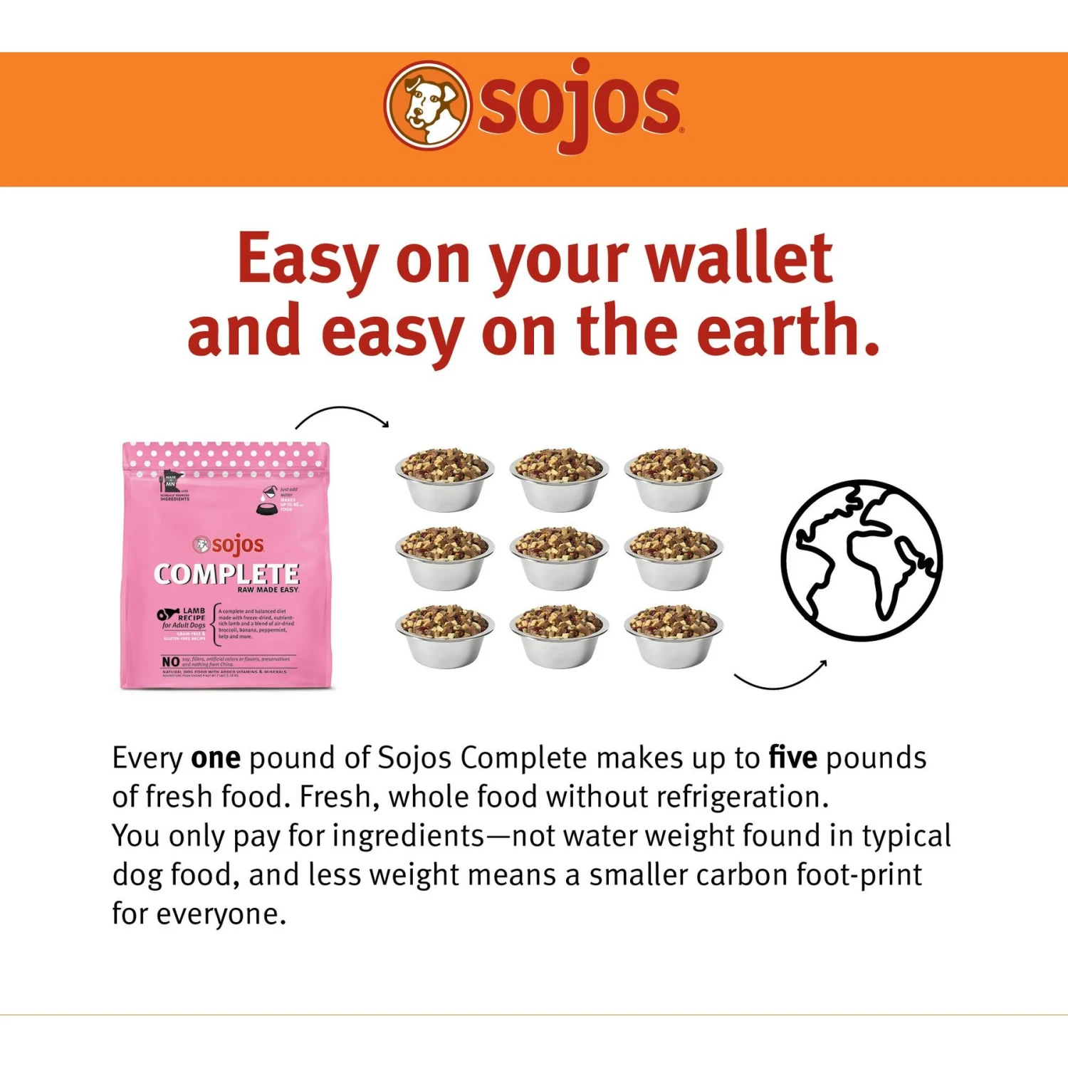Sojos Complete Lamb Recipe Adult Grain-Free Freeze-Dried Dehydrated Dog Food 6 Sojos Complete Lamb Recipe Adult Grain-Free Freeze-Dried Dehydrated Dog Food - Image 4