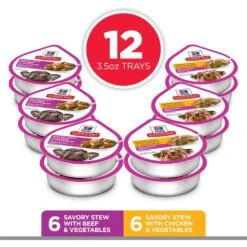 Hill's Science Diet Adult Small Paws Chicken & Vegetables & Beef & Vegetables Variety Pack Wet Dog Food Trays -Snuggle Paws 140080 PT2. AC SS1800 V1692727478