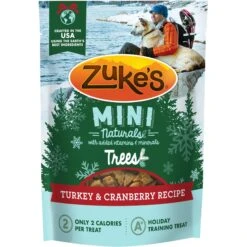 Zuke's Mini Naturals Holiday Trees Turkey & Cranberry Recipe Dog Treats