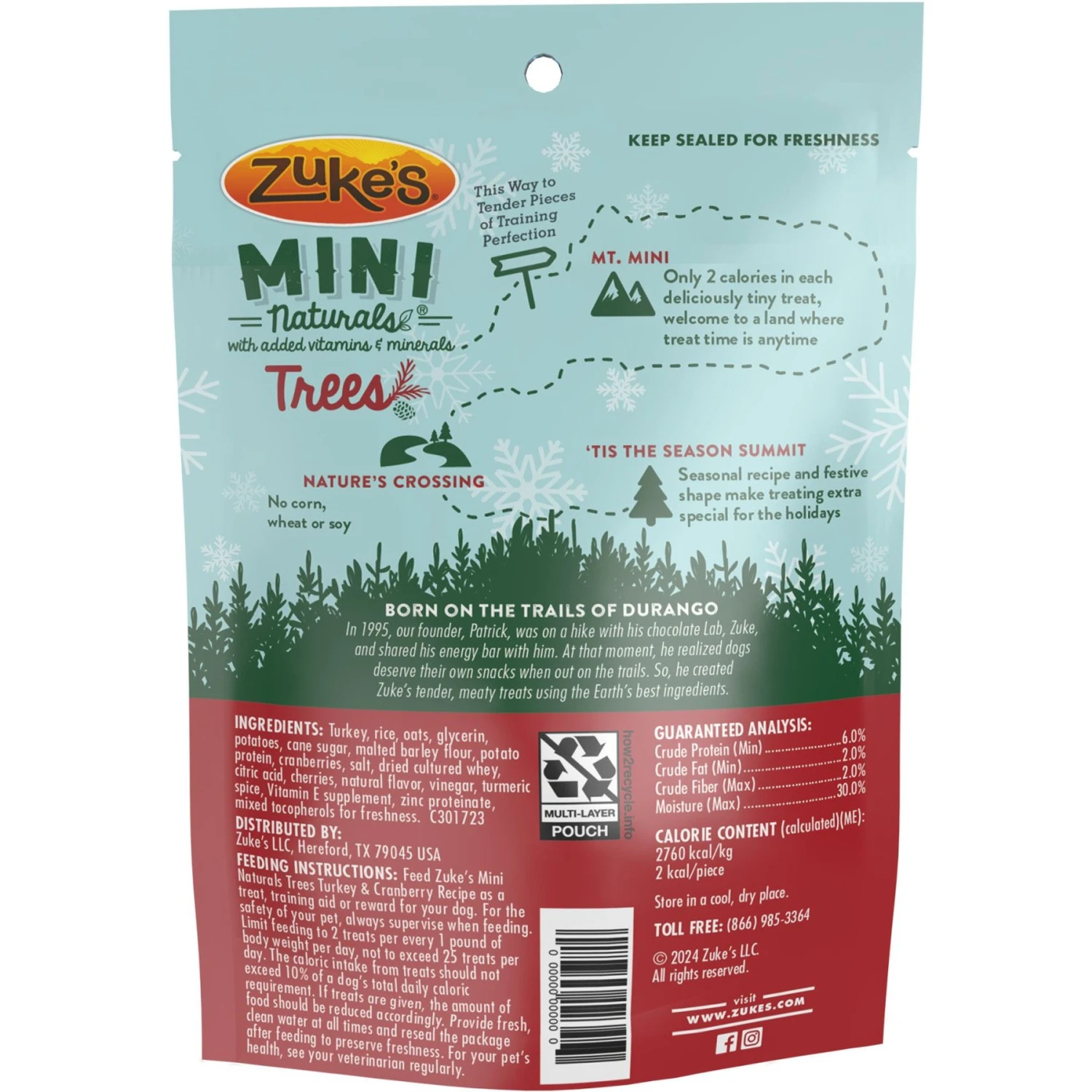 Zuke's Mini Naturals Holiday Trees Turkey & Cranberry Recipe Dog Treats 5 Zuke's Mini Naturals Holiday Trees Turkey & Cranberry Recipe Dog Treats - Image 3