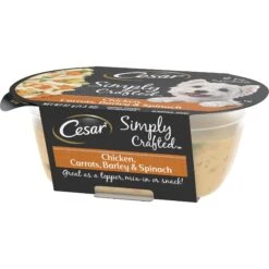 Cesar Simply Crafted Chicken, Carrots, Barley & Spinach Limited-Ingredient Adult Wet Dog Food Topper -Snuggle Paws 141024 PT2. AC SS1800 V1695649464
