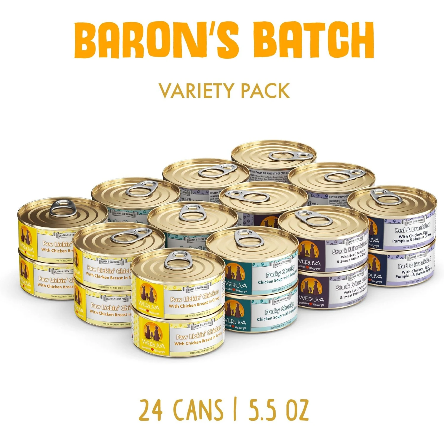 Weruva Baron's Batch Variety Pack Grain-Free Canned Dog Food 4 Weruva Baron's Batch Variety Pack Grain-Free Canned Dog Food - Image 2