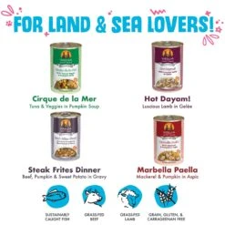 Weruva Chicken-Free Just 4 Me Variety Pack Grain-Free Canned Dog Food -Snuggle Paws 142329 PT6. AC SS1800 V1696008732