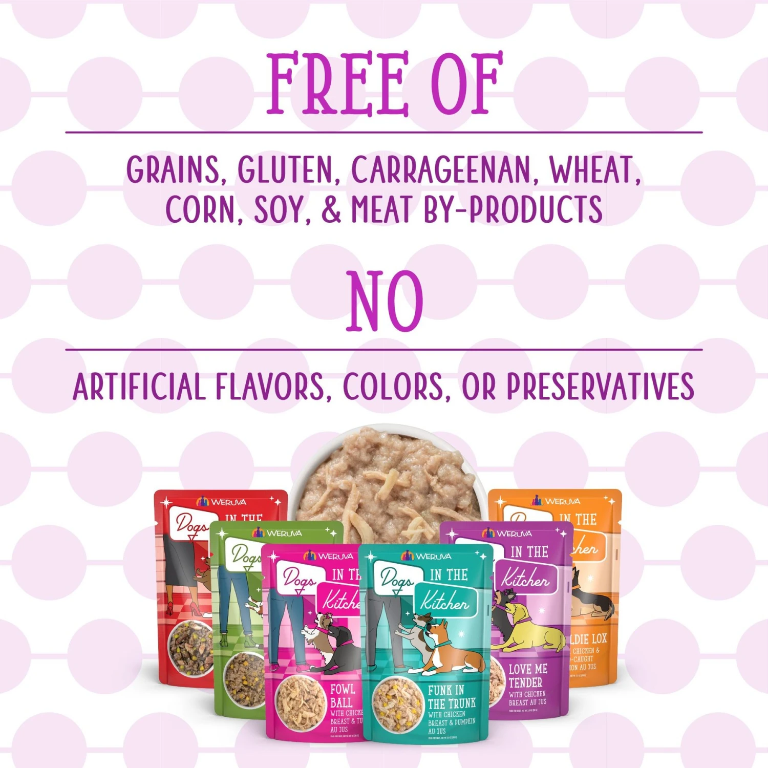 Weruva Dogs In The Kitchen Pooch Pouch Party! Variety Pack Grain-Free Dog Food Pouches 6 Weruva Dogs In The Kitchen Pooch Pouch Party! Variety Pack Grain-Free Dog Food Pouches - Image 4