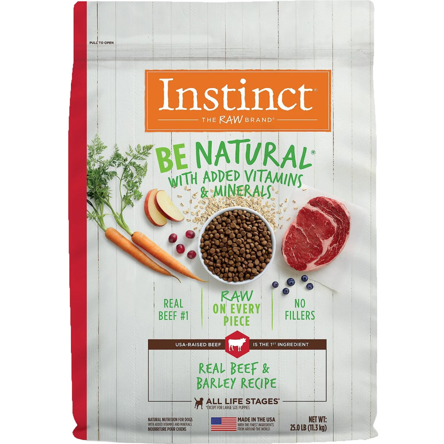 Instinct Be Natural Real Beef & Barley Recipe Freeze-Dried Raw Coated Dry Dog Food 3 Instinct Be Natural Real Beef & Barley Recipe Freeze-Dried Raw Coated Dry Dog Food