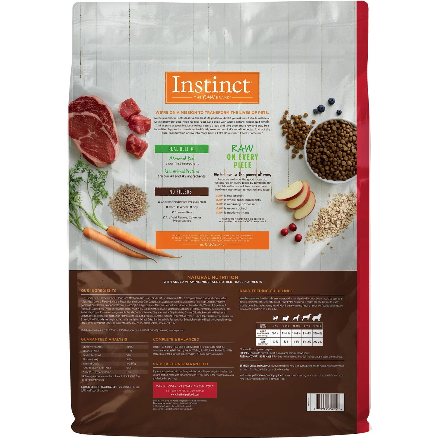 Instinct Be Natural Real Beef & Barley Recipe Freeze-Dried Raw Coated Dry Dog Food 4 Instinct Be Natural Real Beef & Barley Recipe Freeze-Dried Raw Coated Dry Dog Food - Image 2
