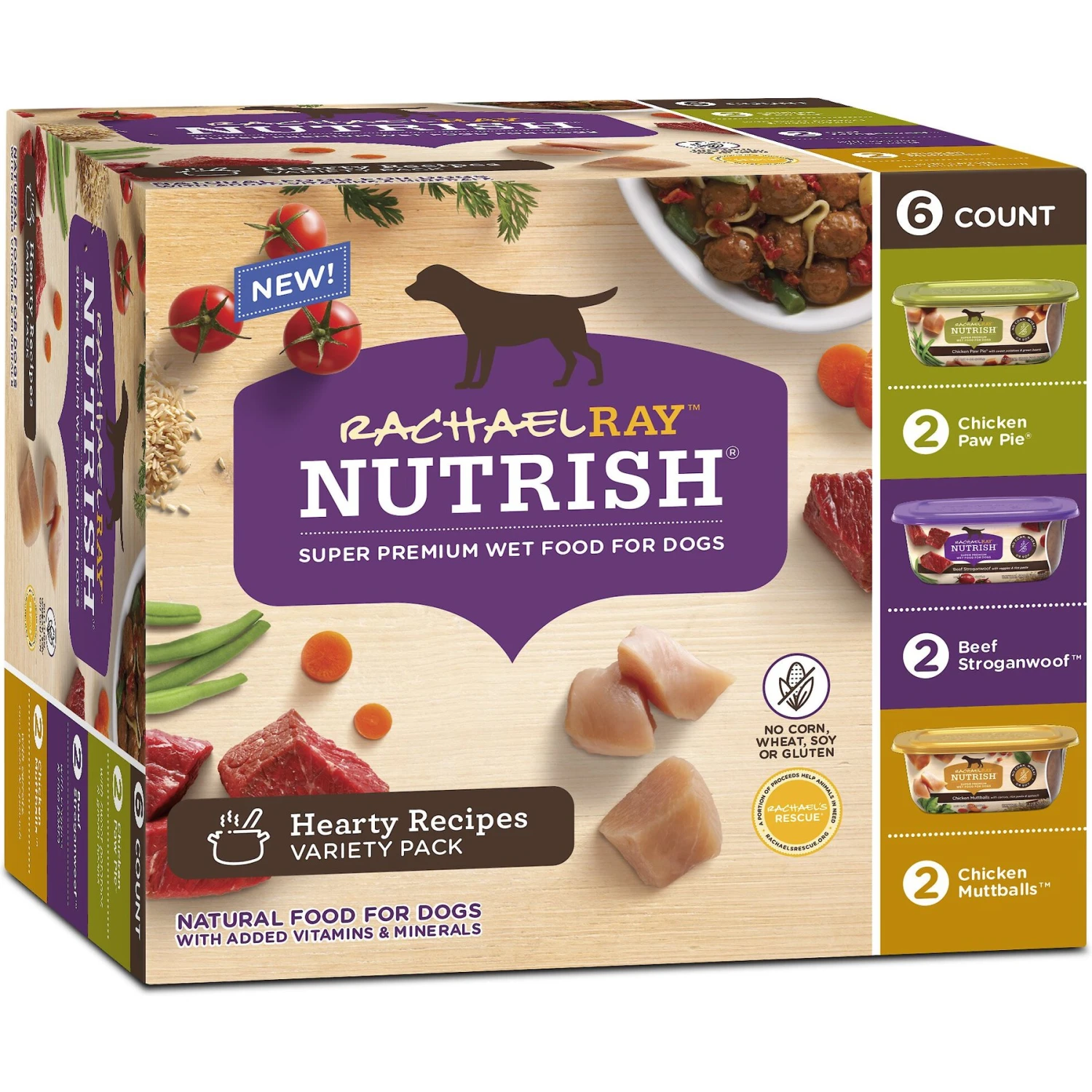 Rachael Ray Nutrish Natural Hearty Recipes Variety Pack Wet Dog Food 3 Rachael Ray Nutrish Natural Hearty Recipes Variety Pack Wet Dog Food