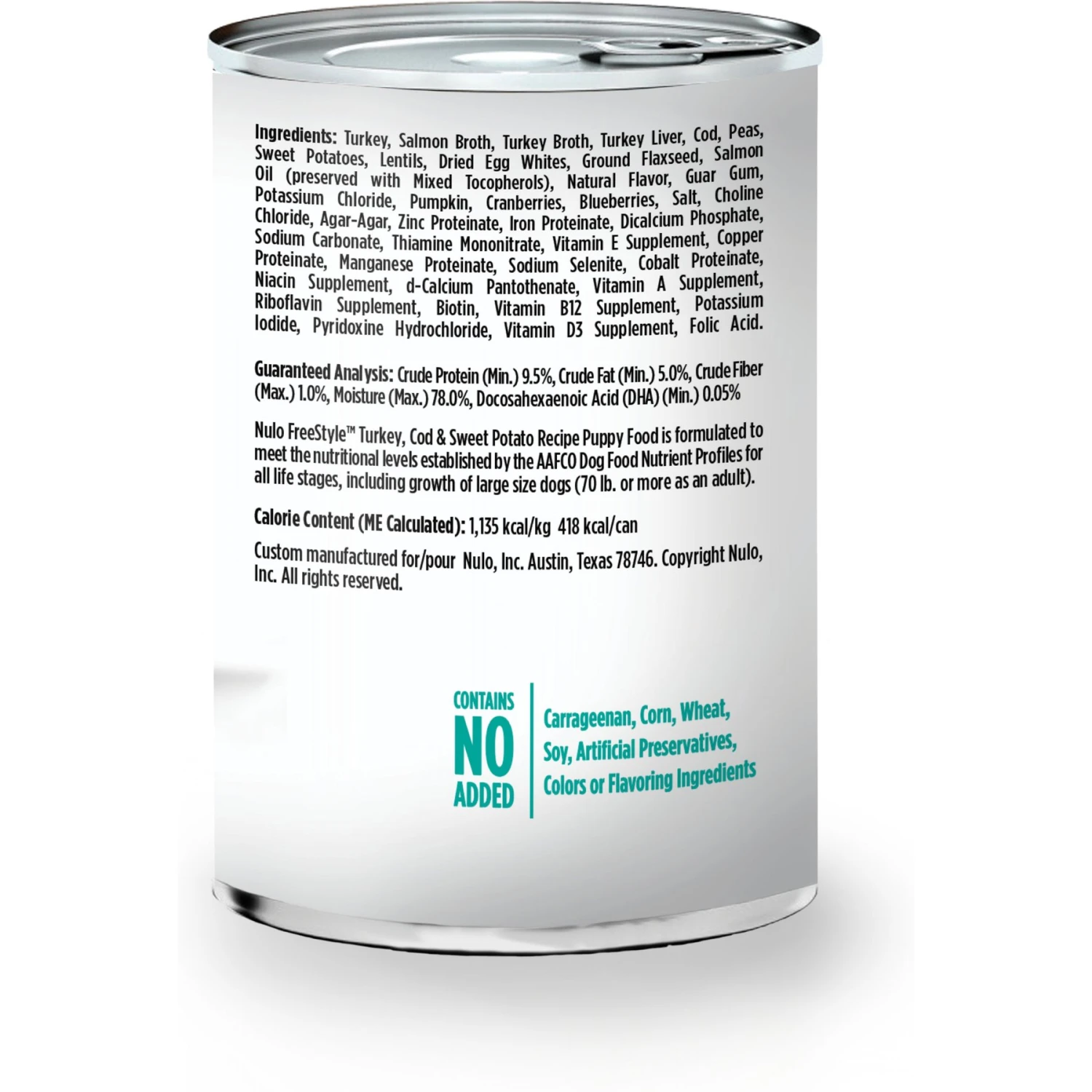 Nulo Freestyle Turkey, Cod & Sweet Potato Recipe Grain-Free Puppy Canned Dog Food 4 Nulo Freestyle Turkey, Cod & Sweet Potato Recipe Grain-Free Puppy Canned Dog Food - Image 2