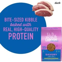 Tiki Dog Born Carnivore Savory Duck, Peas & Lentils, Baked Dry Dog Food -Snuggle Paws 145222 PT5. AC SS1800 V1701796310