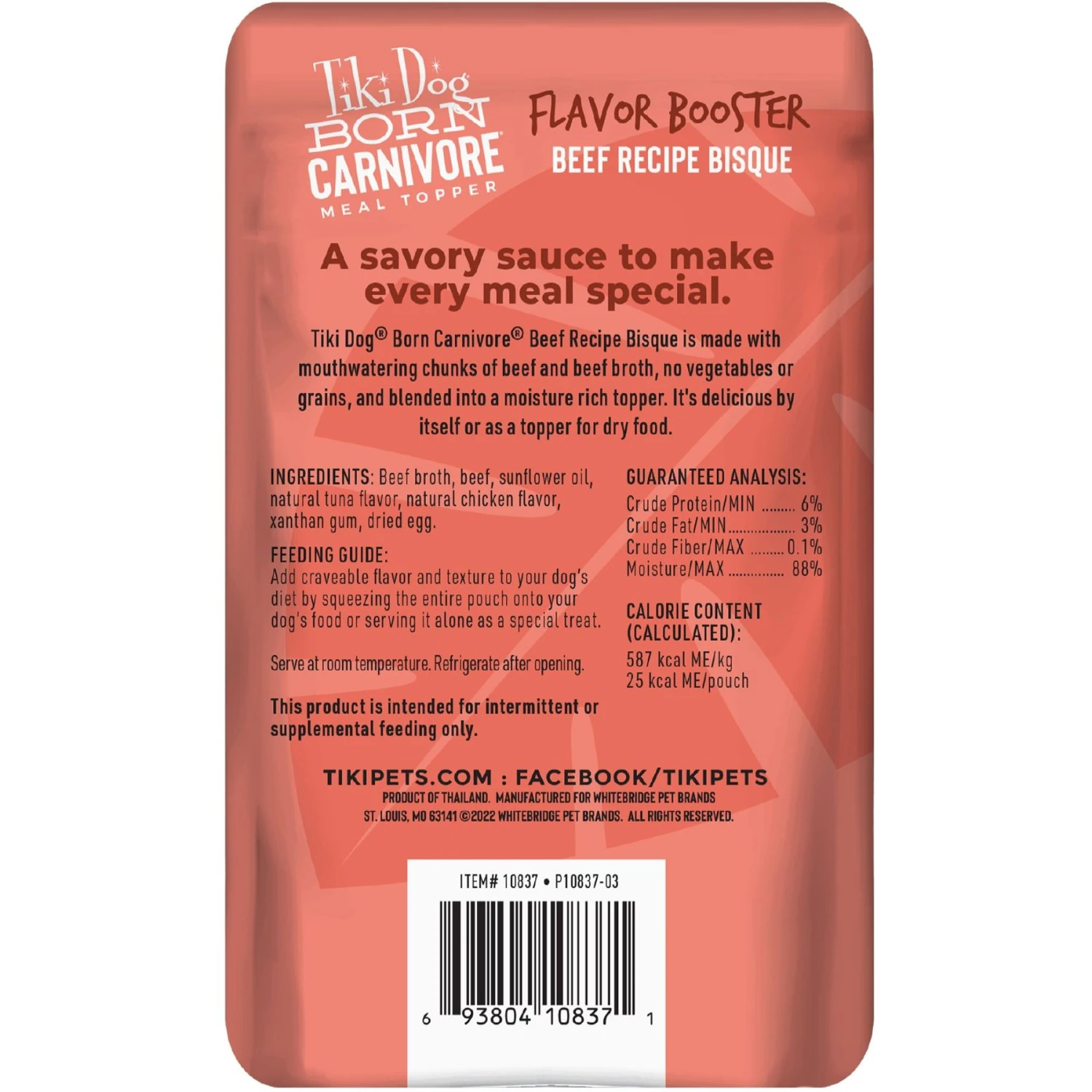 Tiki Dog Born Carnivore Flavor Booster Beef Bisque Non-GMO Wet Dog Food Topper 5 Tiki Dog Born Carnivore Flavor Booster Beef Bisque Non-GMO Wet Dog Food Topper - Image 3