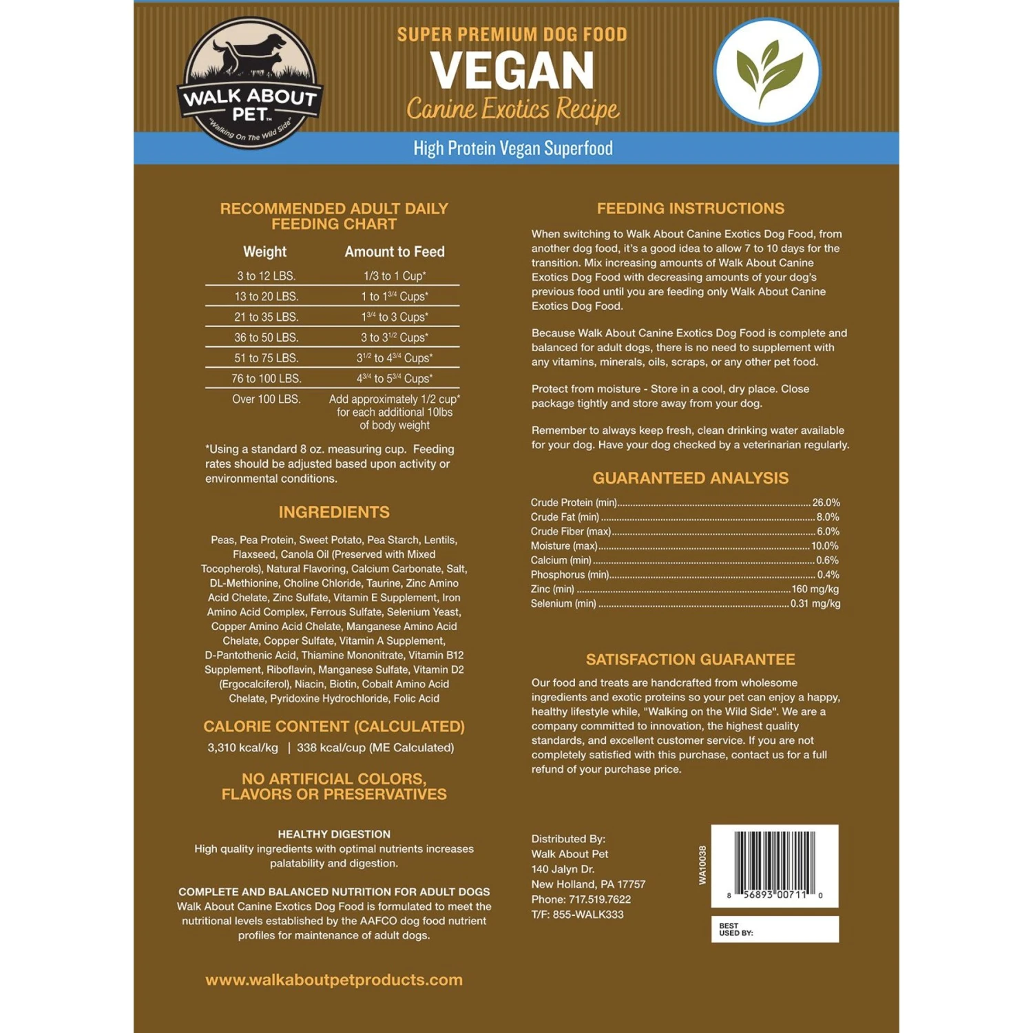 Walk About Canine Exotics Vegan Recipe Grain-Free Dry Dog Food 4 Walk About Canine Exotics Vegan Recipe Grain-Free Dry Dog Food - Image 2