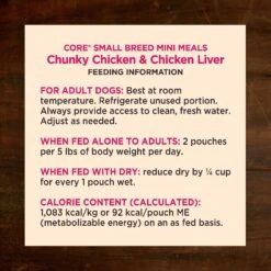 Wellness CORE Grain-Free Small Breed Mini Meals Chunky Chicken & Chicken Liver In Gravy Dog Food Pouches -Snuggle Paws 145506 PT5. AC SS1800 V1611770479
