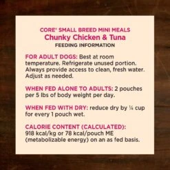 Wellness CORE Grain-Free Small Breed Mini Meals Chunky Chicken & Tuna In Gravy Dog Food Pouches 16 Wellness CORE Grain-Free Small Breed Mini Meals Chunky Chicken & Tuna In Gravy Dog Food Pouches -Snuggle Paws 145508 PT5. AC SS1800 V1611769316