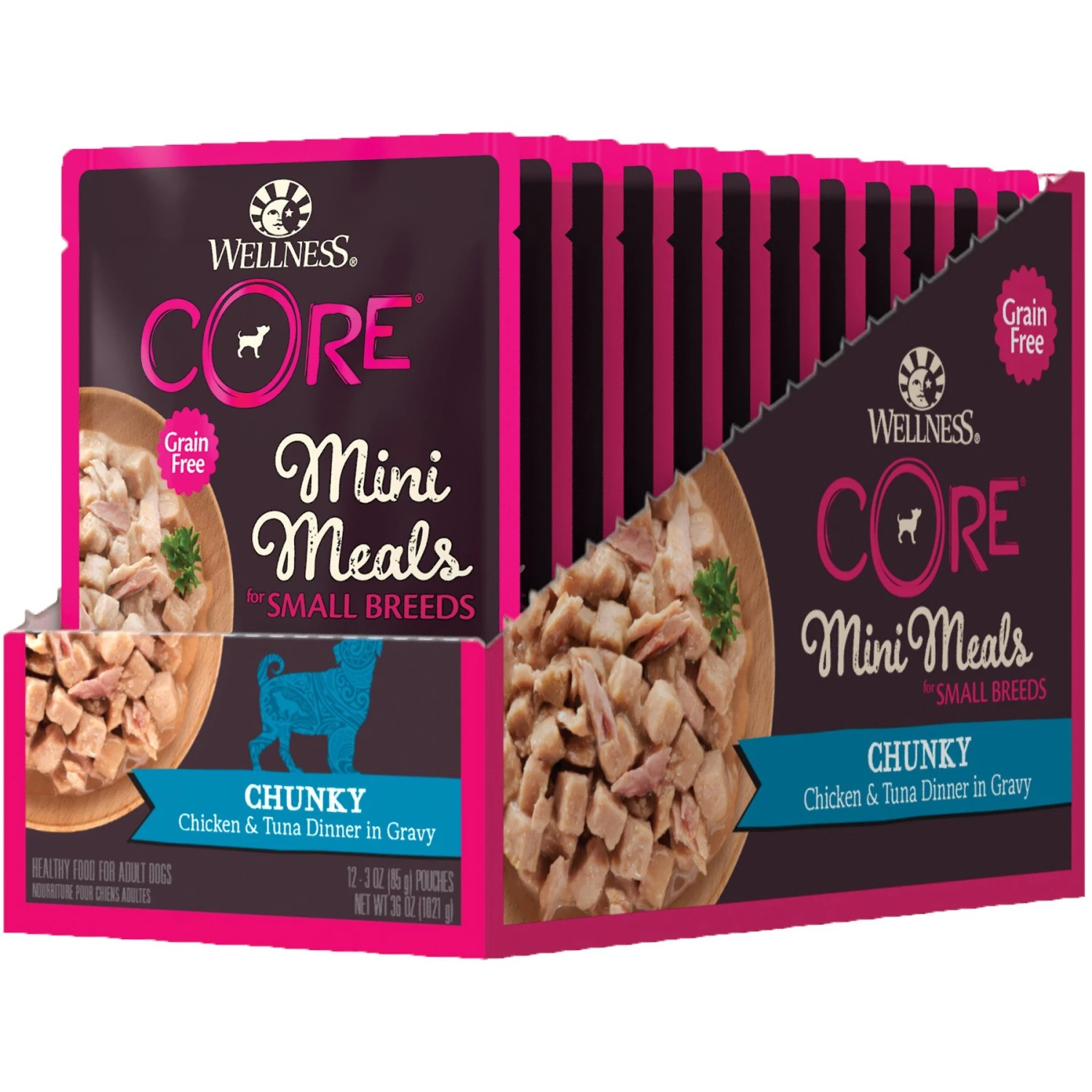 Wellness CORE Grain-Free Small Breed Mini Meals Chunky Chicken & Tuna In Gravy Dog Food Pouches 11 Wellness CORE Grain-Free Small Breed Mini Meals Chunky Chicken & Tuna In Gravy Dog Food Pouches - Image 9