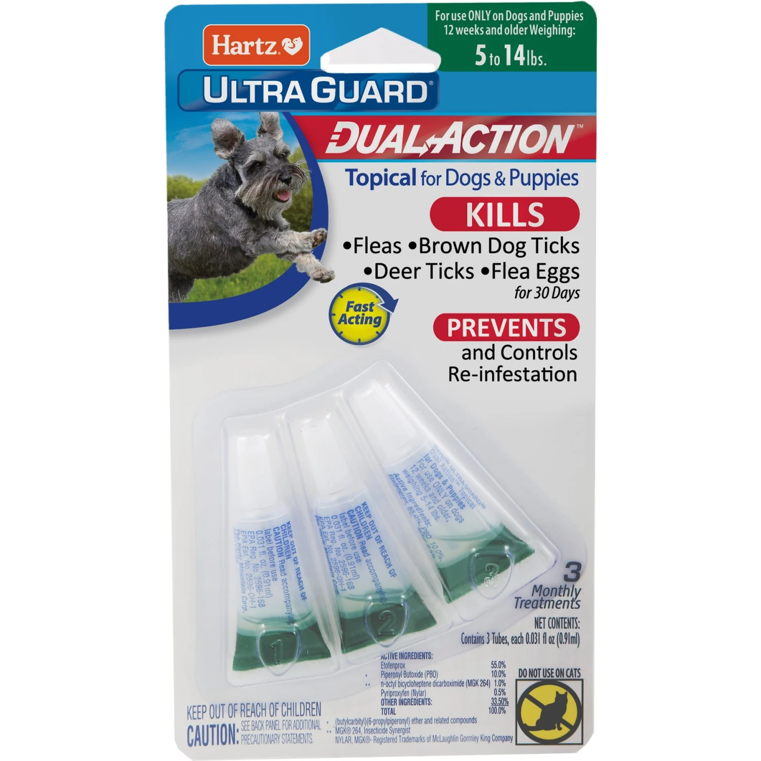 Hartz UltraGuard Dual Action Flea & Tick Spot Treatment For Dogs, 5-14 Lbs 3 Hartz UltraGuard Dual Action Flea & Tick Spot Treatment For Dogs, 5-14 Lbs