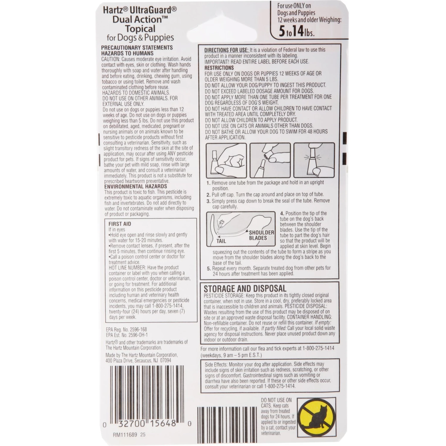Hartz UltraGuard Dual Action Flea & Tick Spot Treatment For Dogs, 5-14 Lbs 4 Hartz UltraGuard Dual Action Flea & Tick Spot Treatment For Dogs, 5-14 Lbs - Image 2