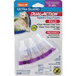 Hartz UltraGuard Dual Action Flea & Tick Spot Treatment For Dogs, 31-60 Lbs